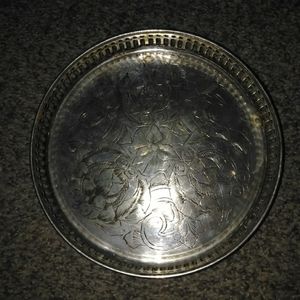 Antique Brass Tray signed E.P. Brass Made in India.